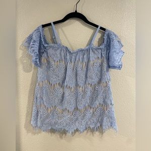 Baby Blue Lace Blouse